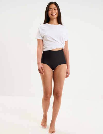 Culotte mi haute gainante sans couture noir femme