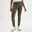 Jeans skinny 7/8ème coton Liberto vert kaki femme