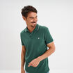 Polo manches courtes bords contrastés vert canard homme