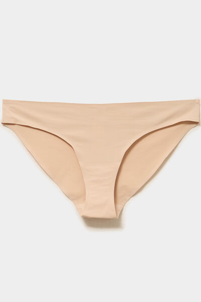 Culotte microfibre sans coutures beige femme