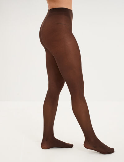 Lot 2 collants 40D marron femme