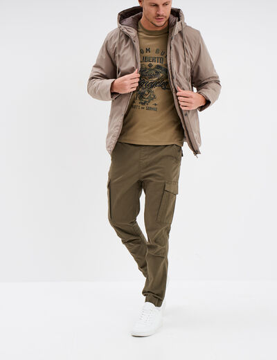 Pantalon cargo slim coton Liberto vert kaki homme