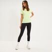 T-shirt de sport droit manches courtes jaune fluo femme