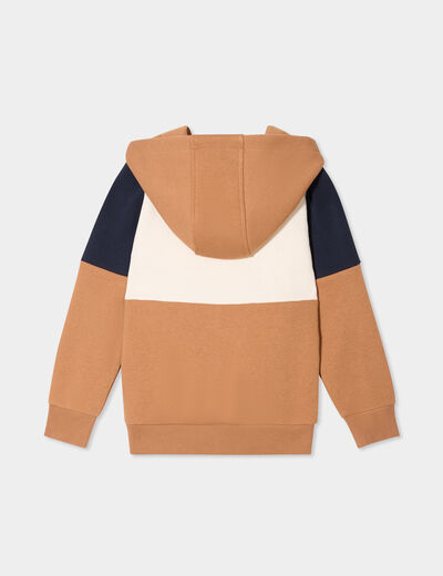 Sweat à capuche zippé Creeks camel garçon