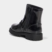 Boots vernies d&eacute;tails bijoux coeur noir fille