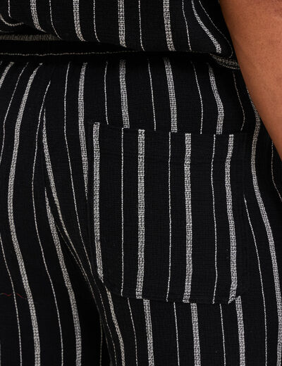 Bermuda short chino droit coton noir homme
