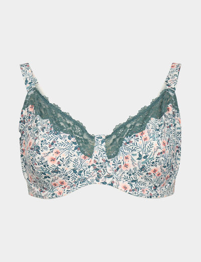 Soutien-gorge emboitant microfibre vert turquoise femme grande taille