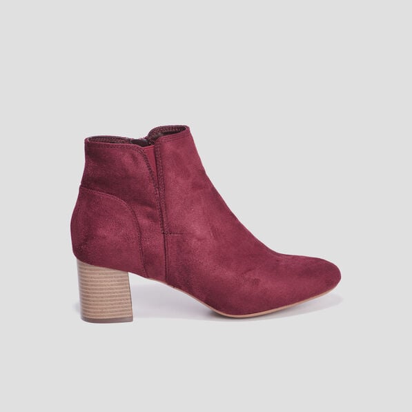 bottines suedines a talons bordeaux femme Bottines suédines à talons bordeaux femme