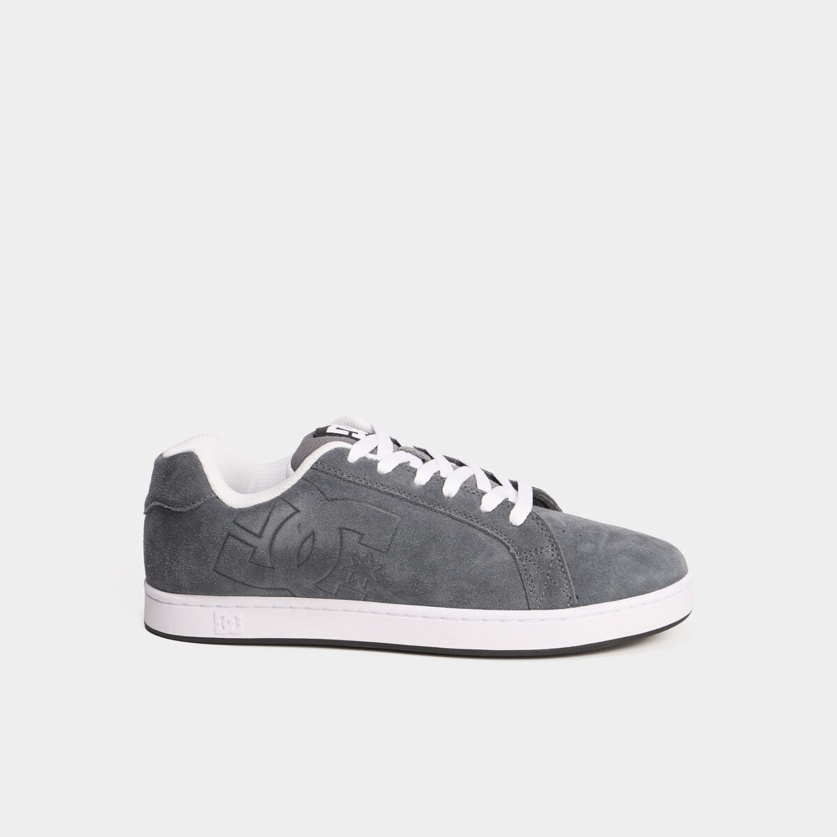 Tennis basses en cuir &agrave; lacets gris homme