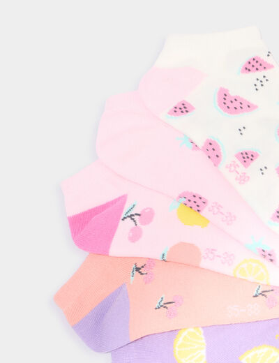 Lot 5 paires chaussettes invisibles multicolore fille