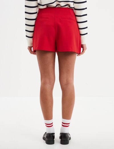 Jupe-short portefeuille rouge femme