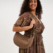 Sac banane zipp&eacute;e taupe femme