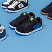 Tennis basses &agrave; lacets en cuir noir gar&ccedil;on