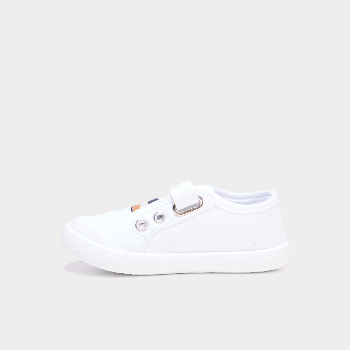 Tennis basses en toile bout renforc&eacute; blanc gar&ccedil;on