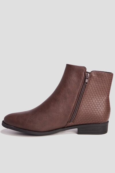 Bottines plates marron femme