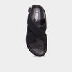 Sandales brides crois&eacute;es noir femme