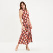 Robe longue encolure américaine ecru femme