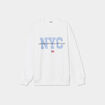 Sweat oversize printé col rond Creeks blanc femme