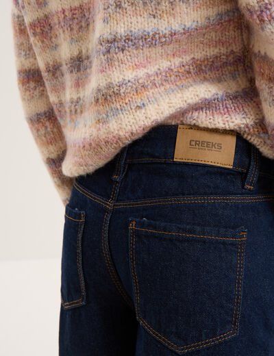 Jeans large 5 poches coton Creeks denim brut fille