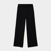 Pantalon large cropped effet cr&ecirc;pe noir femme
