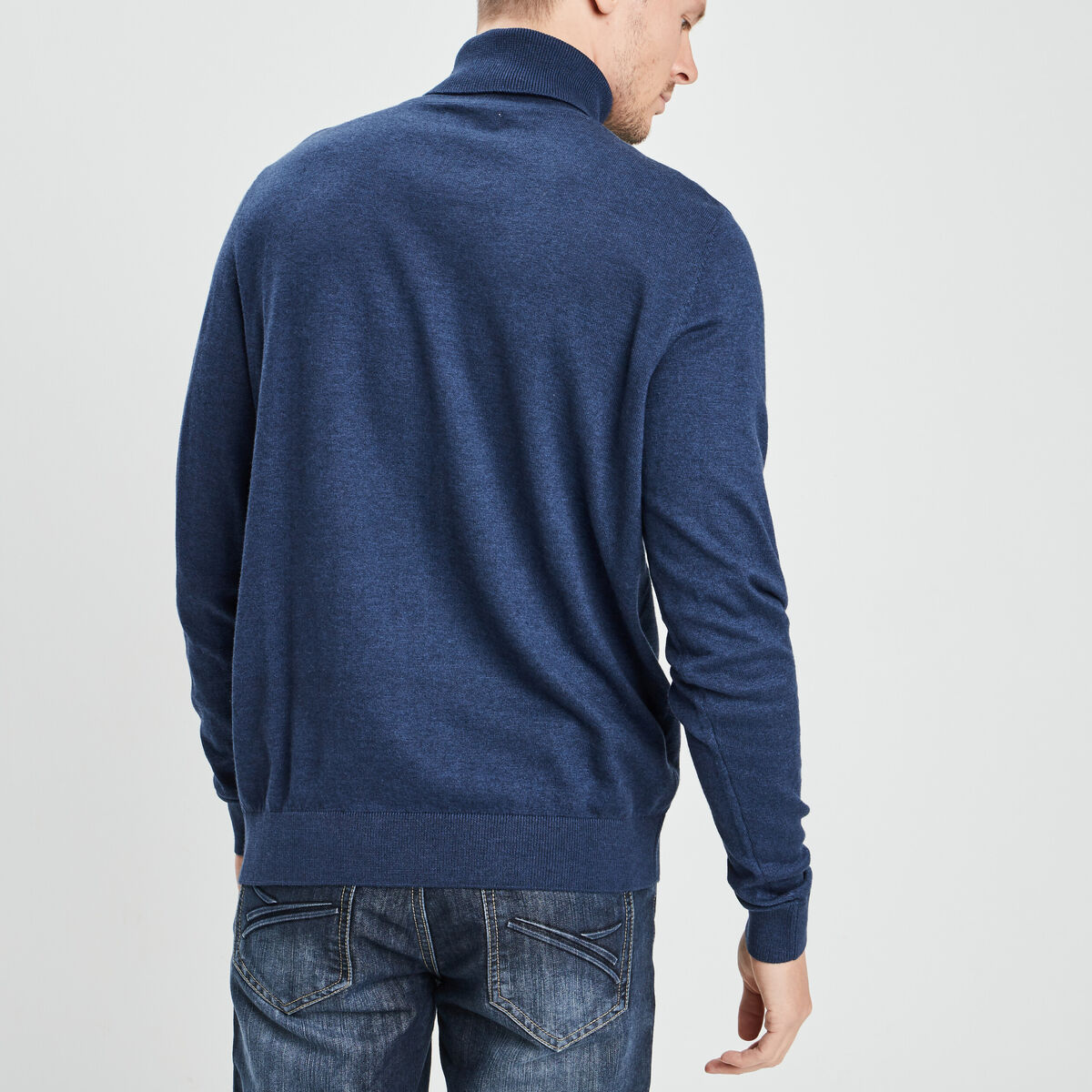 Pull avec col roulé bleu marine homme