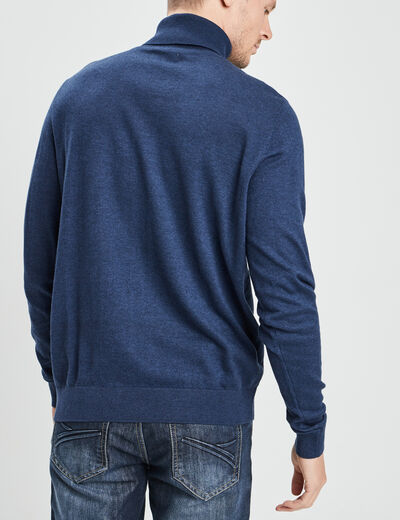 Pull avec col roulé bleu marine homme