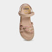 Sandales semelles effet corde jaune or fille