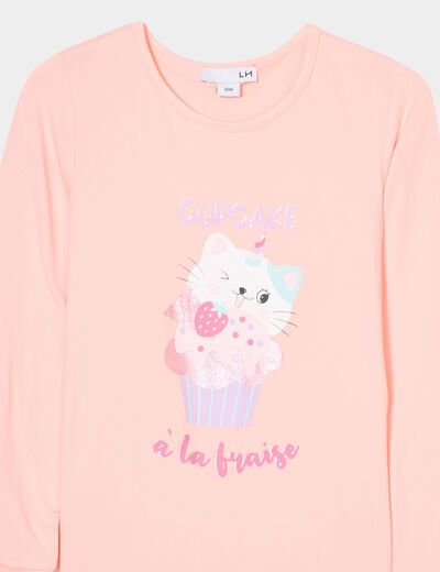 Ensemble pyjama pantalon 2 pièces rose poudrée fille