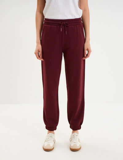 Pantalon de jogging molletonn&eacute; violet fonc&eacute; femme