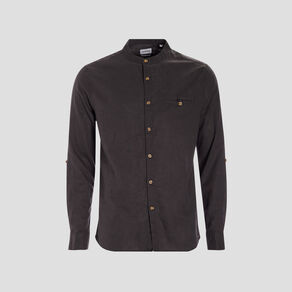 chemise manches longues lin majoritaire gris fonce homme Chemise manches longues lin majoritaire gris foncé homme