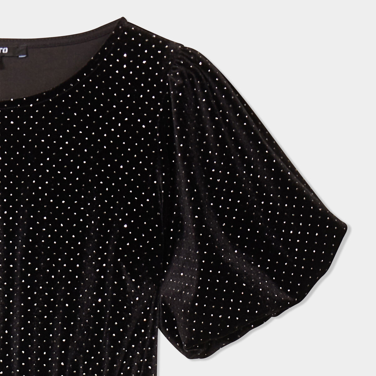 Robe velours &agrave; strass Liberto noir fille