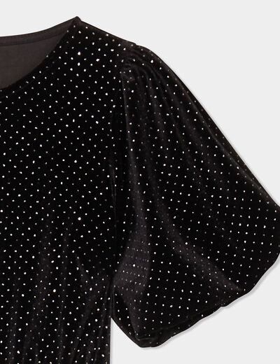 Robe velours à strass Liberto noir fille