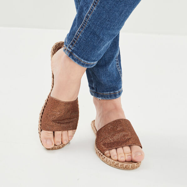 mules details cordes couleur or femme Mules détails cordes couleur or femme