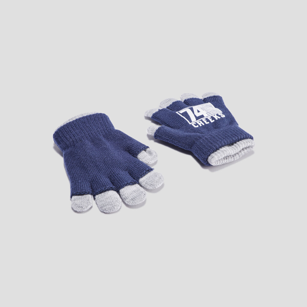 Gants 2-en-1 tricot&eacute;s bleu marine gar&ccedil;on