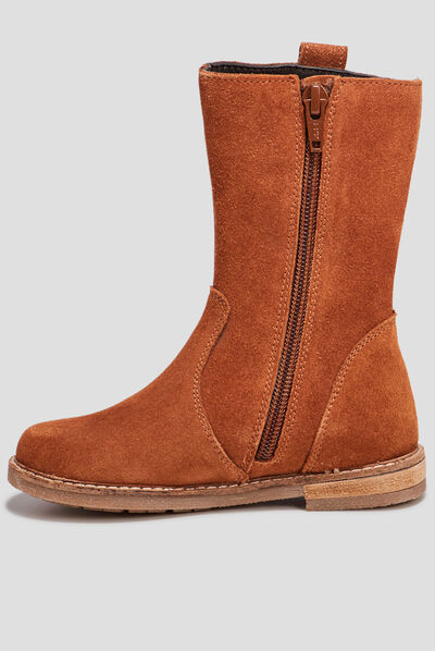 Bottes en cuir camel fille