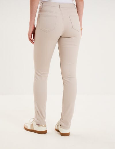 Pantalon slim beige femme