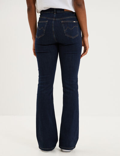 Jeans flare 5 poches denim brut femme