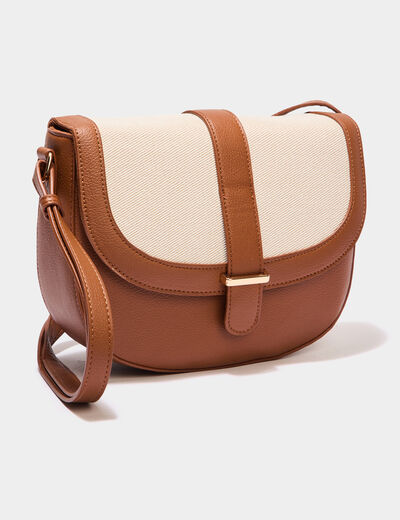 Sac besace en bandoulière marron cognac femme