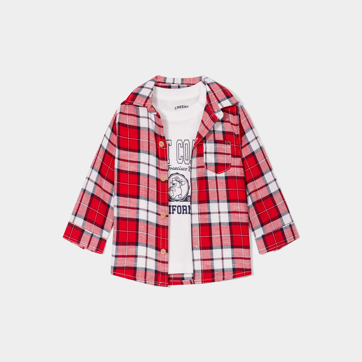 Ensemble 2 pièces coton Creeks rouge bébé garçon