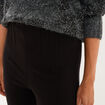 Legging taille haute stretch &agrave; pinces noir femme