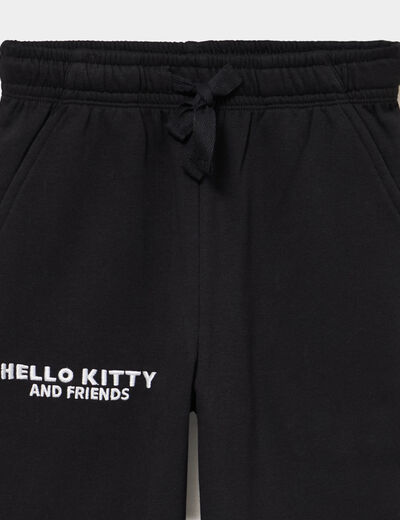 Pantalon de jogging large Hello Kitty noir fille