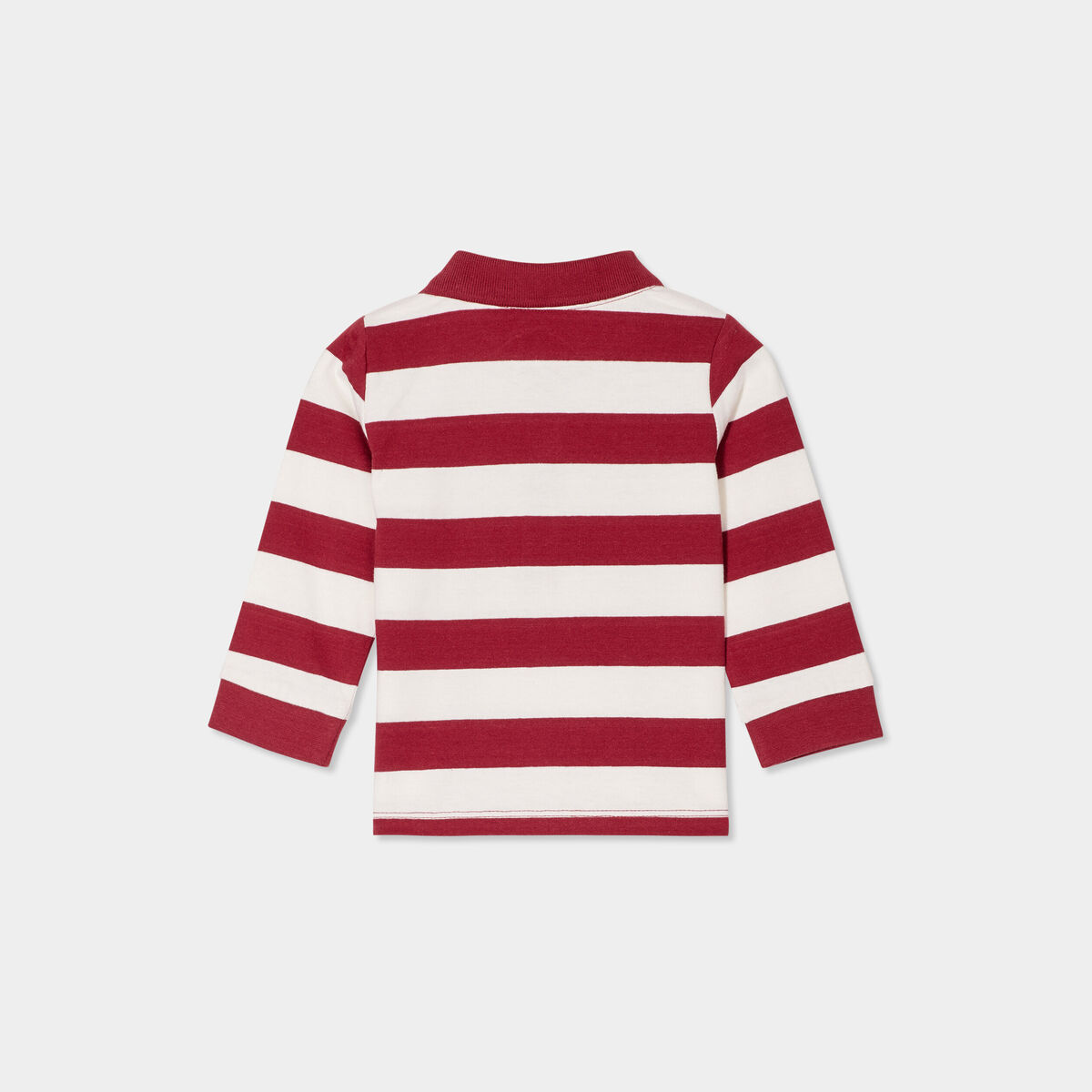 Polo manches longues coton Creeks rouge foncé bébé garçon