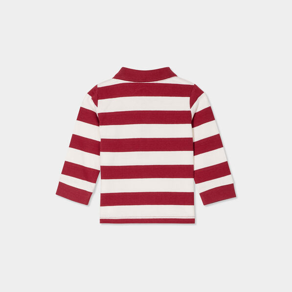 polo manches longues coton creeks rouge fonce bebeg Polo manches longues coton Creeks rouge foncé bébé garçon