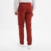 Pantalon chino droit stretch retroussé rouge foncé homme