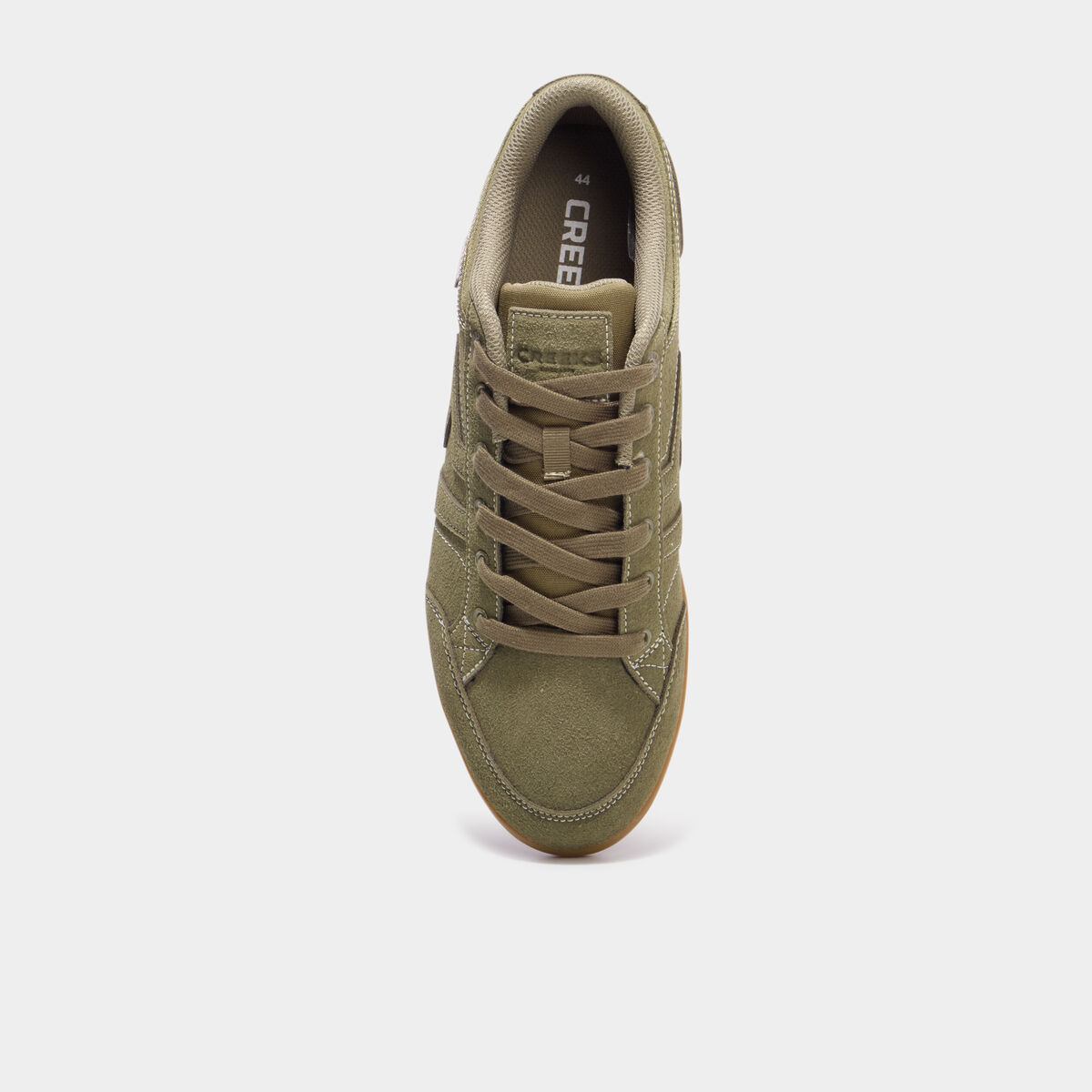 Tennis basses &agrave; lacets effet su&eacute;dine vert kaki homme