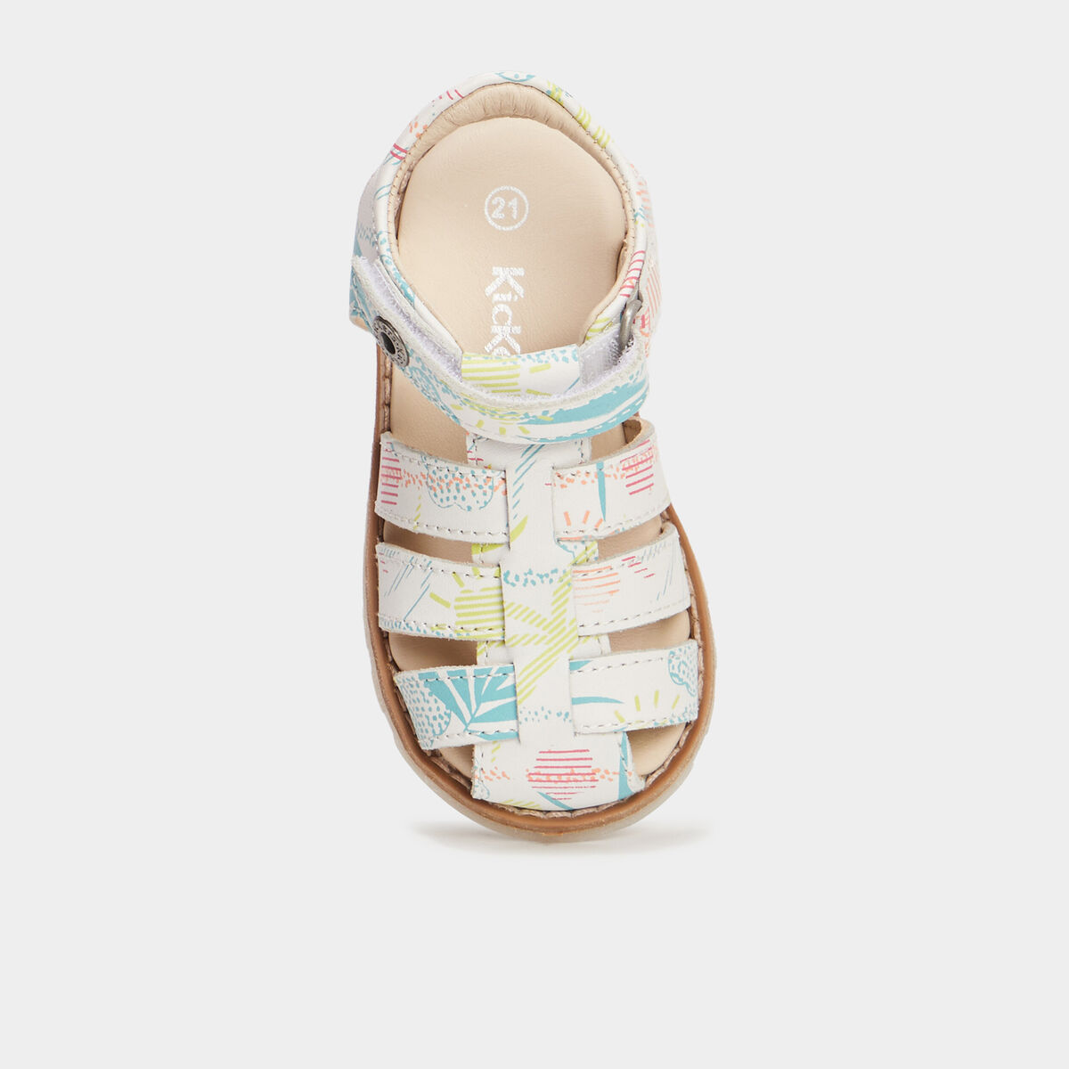 Sandales en cuir Kickers Nonosti blanc bébé fille