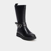 Bottes avec boucles coeurs noir fille