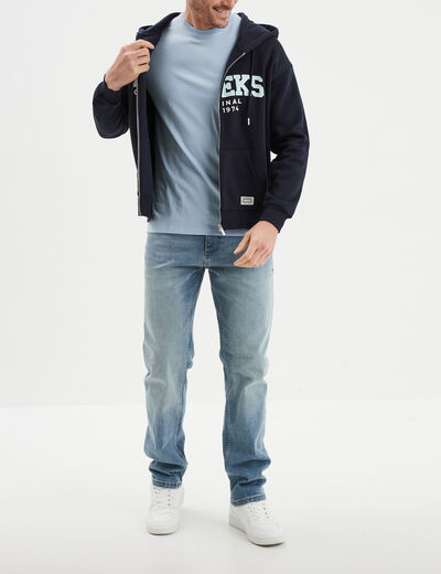 T-shirt en coton manches courtes bleu ciel homme