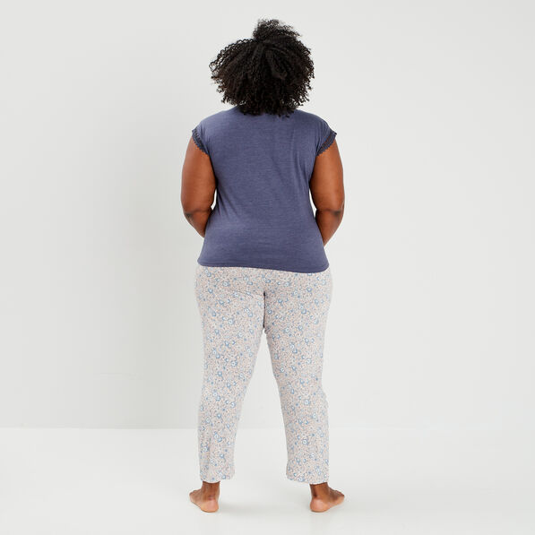 Ensemble pyjama 2 pièces rose femme grande taille