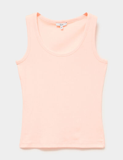 D&eacute;bardeur ajust&eacute; col rond coton orange fluo femme